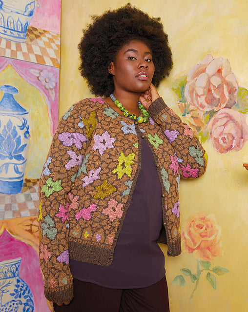 Say it with flowers mosaic flowers cardigan